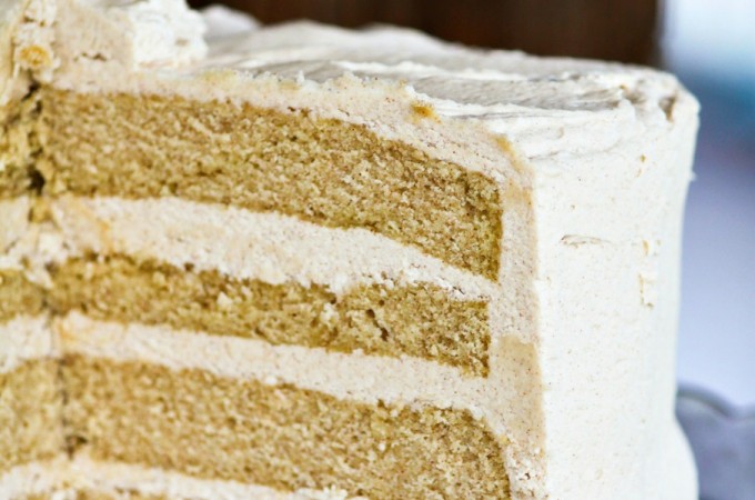 Four layer Snickerdoodle Cake with Cinnamon Brown Sugar Buttercream