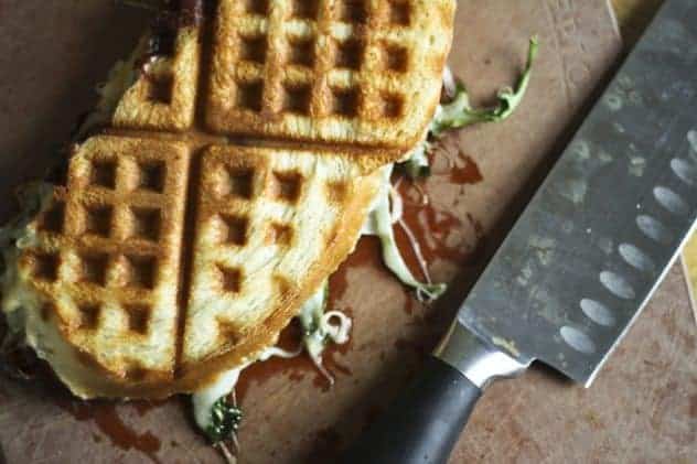 Waffle-Iron Ham and Cheese Paninis