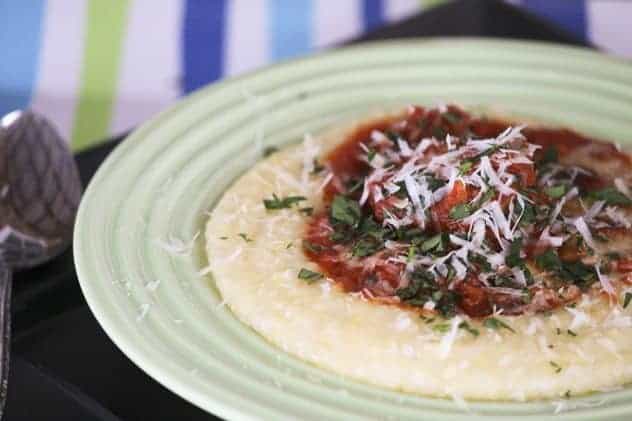 Make Ahead Meatballs | Baked Meatballs In Sauce and Polenta (Make Ahead Monday)