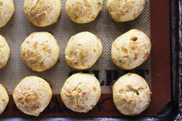 Dijon Cheddar Scallion Puffs (Gougères) | Make Ahead Mondays