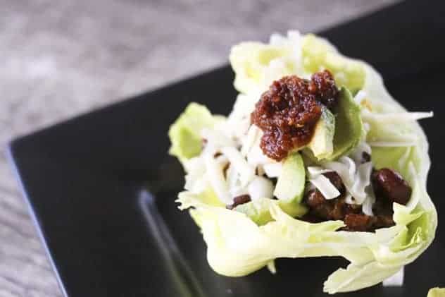 Salsa Beef and Bean Lettuce Cups