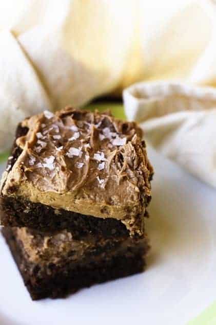 Brownie Cake with Nutella Peanut Butter Frosting