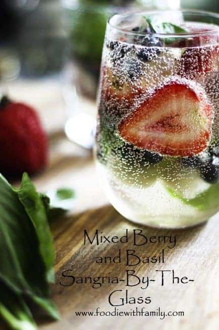 Mixed Berry Sangria by the glass with a Mocktail variation! www.foodiewithfamily.com