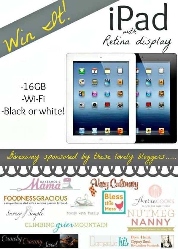 iPad giveaway on www.foodiewithfamily.com #ipad #giveaway
