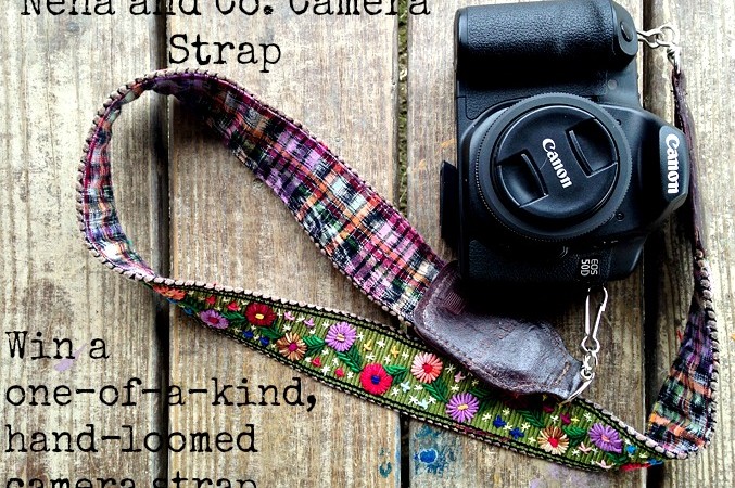 Nena and Co one-of-a-kind, hand-loomed camera strap with real leather trim. #Giveaway