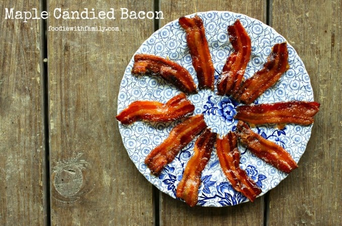 Easy, homemade Maple Candied Bacon from foodiewithfamily.com