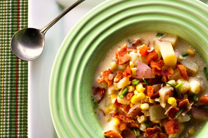 Roasted Corn and Potato Chowder from foodiewithfamily.com