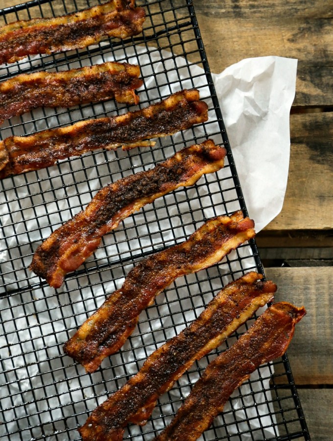 Jerk Bacon made with Jerk seasoning is great for salads sandwiches and more from foodiewithfamily.com