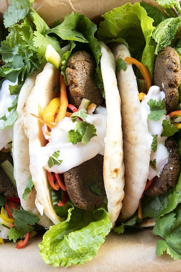 Falafel, crispy fritters made of chickpeas with middle eastern spices, can please both the ardent vegetarian and dedicated carnivore. 