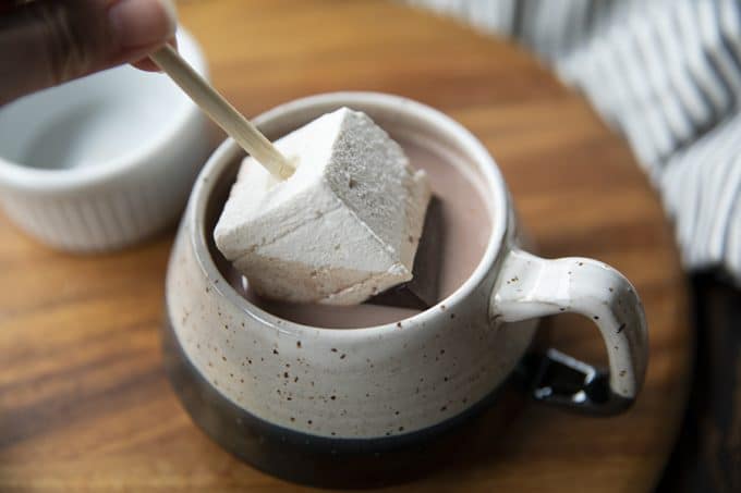 Hot Chocolate on a Stick: This creamy chocolate fudge topped with marshmallow can be left in its pure form and nibbled, or swirled through hot milk for decadent hot chocolate.