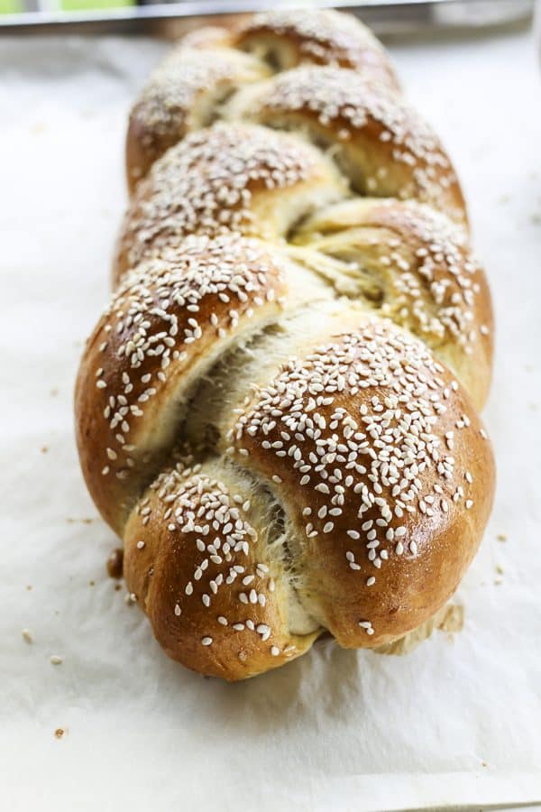 Sesame Semolina Braided Bread from foodiewithfamily.com