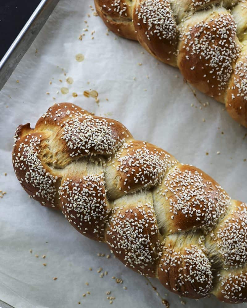 Sesame Semolina Braided Bread from foodiewithfamily.com