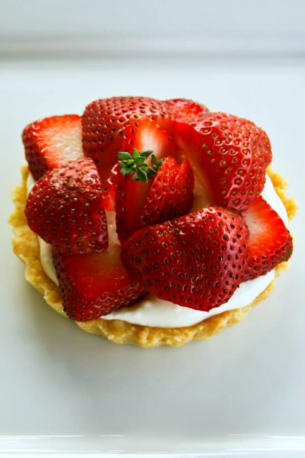 Brown Sugar Strawberries and Cream Tartlets with thyme