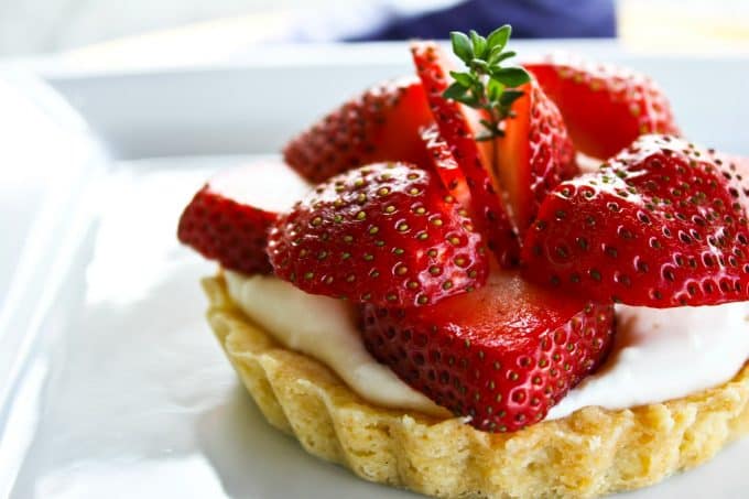 Sweet spring perfection with Brown Sugar Strawberries and Cream Tartlets