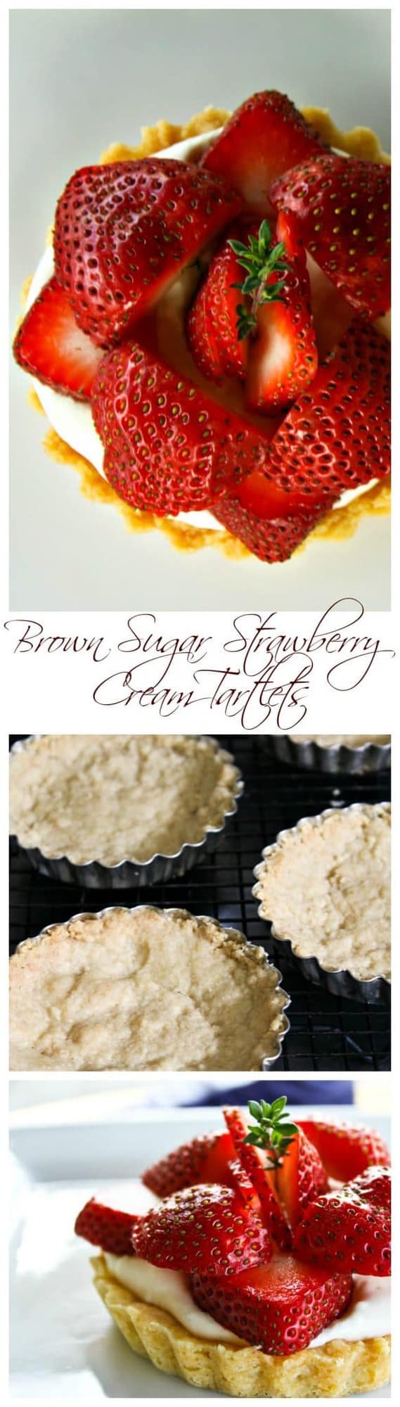 Brown Sugar Strawberries and Cream Tartlets