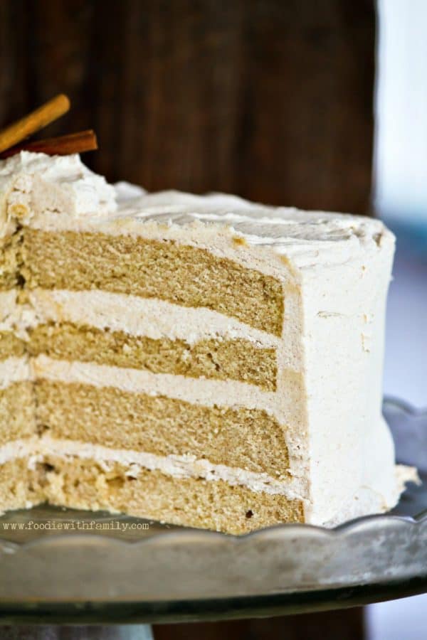 Four layer Snickerdoodle Cake with Cinnamon Brown Sugar Buttercream