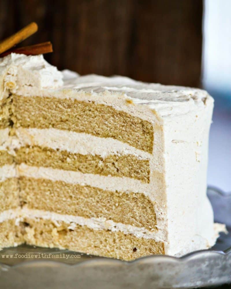 Four layer Snickerdoodle Cake with Cinnamon Brown Sugar Buttercream