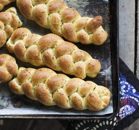 Individual garlic braids are a garlic bread for one in a beautiful package.