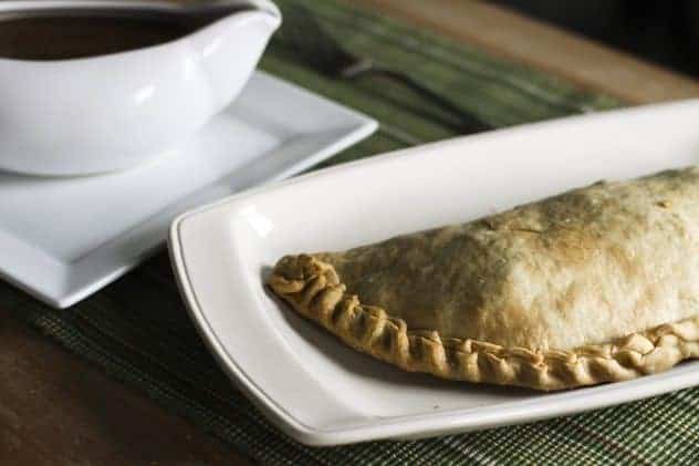 Pasties with beef gravy. A meal in one!