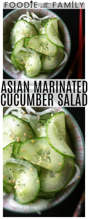 Asian Marinated Cucumber Salad: This delicate, fresh, vibrant, crisp, marinated cucumber salad is the perfect accompaniment to seafood, chicken and pork dishes.