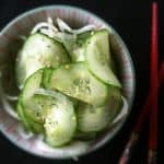 Asian Marinated Cucumber Salad: This delicate, fresh, vibrant, crisp, marinated cucumber salad is the perfect accompaniment to seafood, chicken and pork dishes.