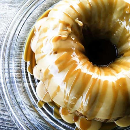 Pumpkin spice Cake with Maple Glaze and Cider Caramel