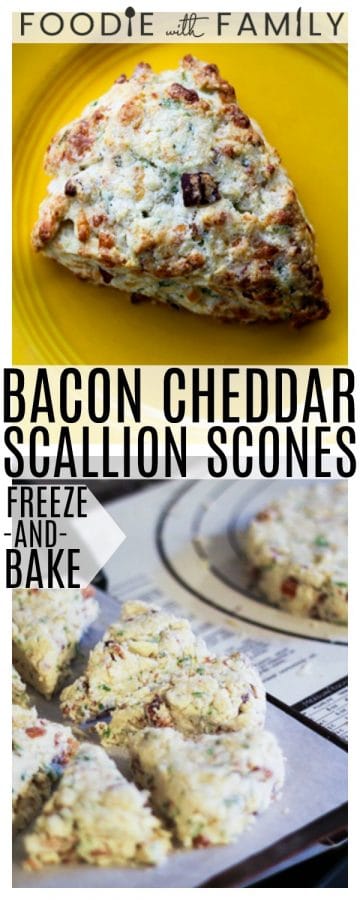 Having a bag of frozen pre-formed Bacon Cheddar Scallion Scones in the oven is your secret holiday breakfast or brunch weapon to having piping hot, tender, flaky scones studded with crispy bacon, minced scallion and tiny pockets of melted Cheddar cheese.