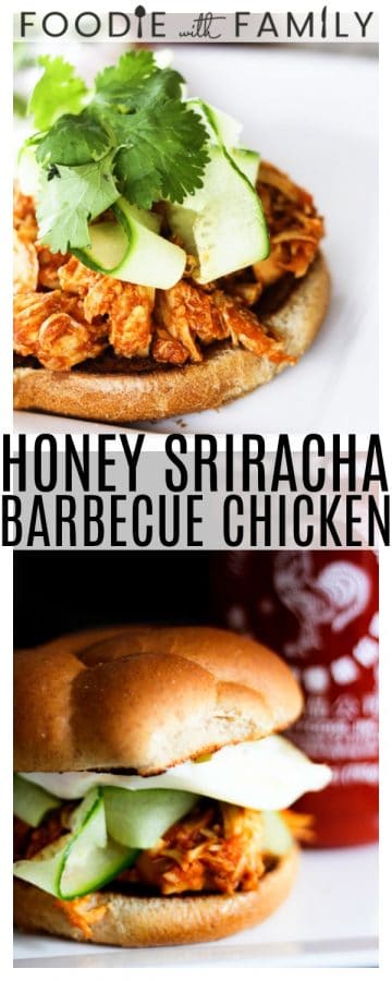 Gentle sweetness from honey brings out the best of the tasty heat from Sriracha in this great Slow-Cooker Honey Sriracha Barbecue Chicken. Pile the chicken high on sandwiches topped with a cucumber, cilantro salad, and a fried egg ~or~ on a tossed salad, in tacos or on a chicken fajita or barbecue pizza. Leftovers store beautifully in individual portions in the freezer.