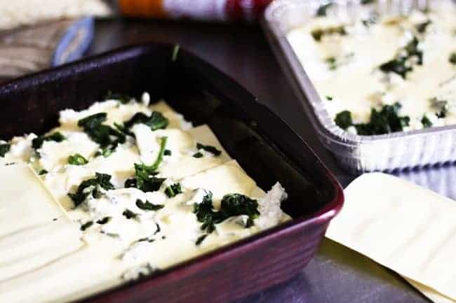 Roasted Garlic Spinach Alfredo Lasagna from Foodie with Family