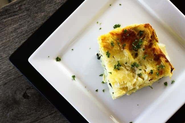 Roasted Garlic Spinach Alfredo Lasagna by Foodie with Family