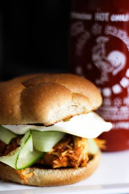 Gentle sweetness from honey brings out the best of the tasty heat from Sriracha in this great Slow-Cooker Honey Sriracha Barbecue Chicken. Pile the chicken high on sandwiches topped with a cucumber, cilantro salad, and a fried egg ~or~ on a tossed salad, in tacos or on a chicken fajita or barbecue pizza. Leftovers store beautifully in individual portions in the freezer.