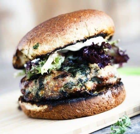 Spinach Feta Turkey Burger | www.foodiewithfamily.com