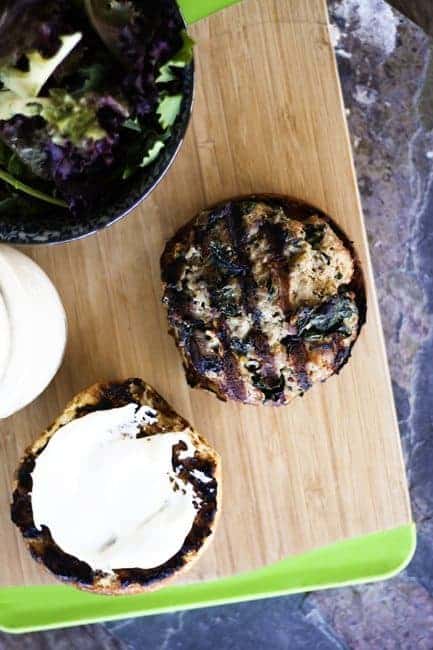 Spinach Feta Turkey Burger | www.foodiewithfamily.com