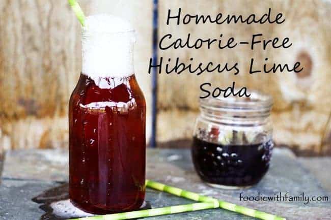 Calorie-Free Hibiscus Lime Soda | www.foodiewithfamily.com