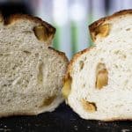 A A sliced Roasted Garlic Rustic Sourdough Boule | www.foodiewithfamily.com