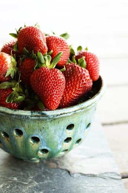 Strawberries for Strawberry Lemonade cupcakes | www.foodiewithfamily.com