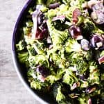 Light Marinated Broccoli Salad with Grapes | www.foodiewithfamily.com