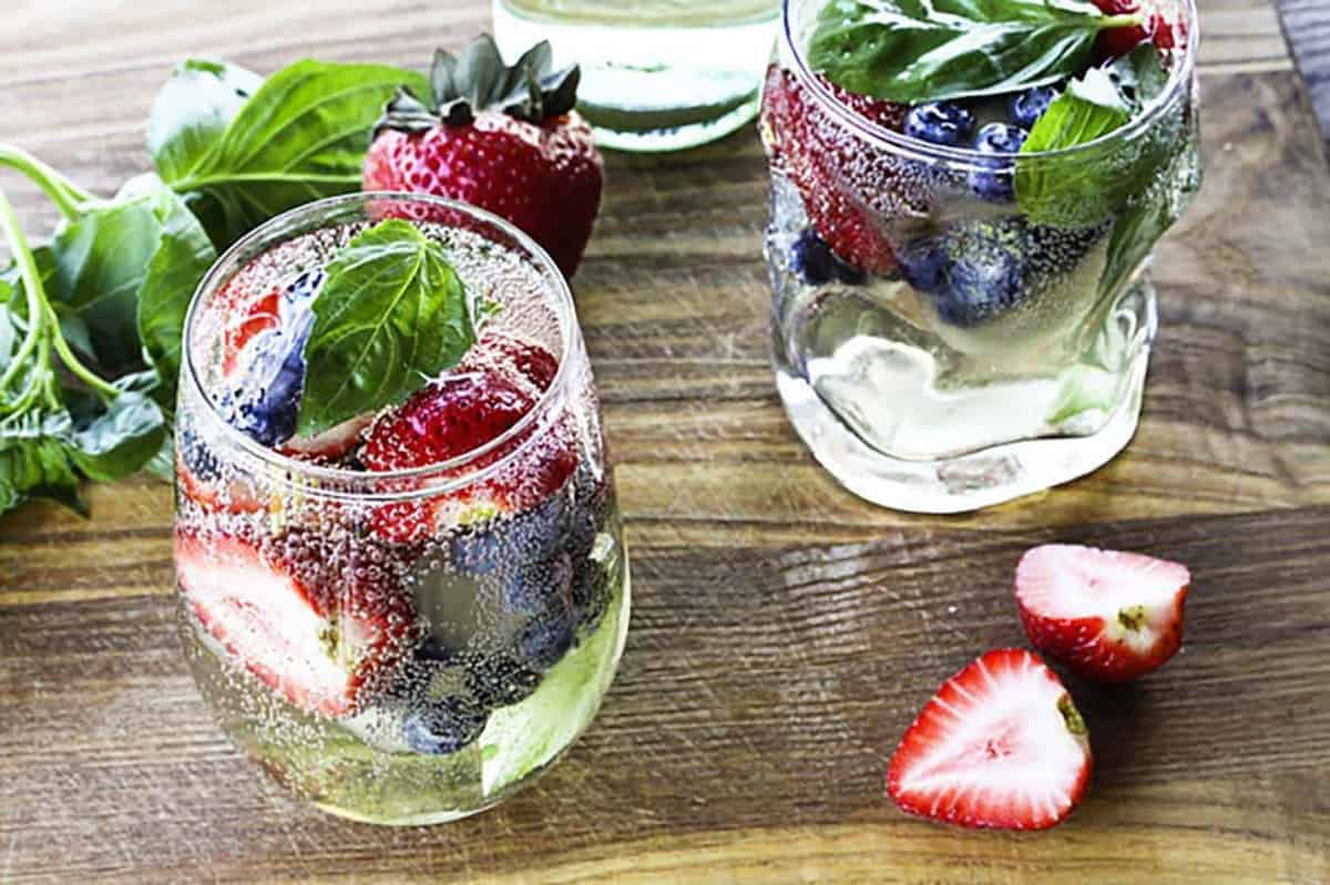 Mixed Berry Sangria-by-the-Glass. No need for a whole pitcher if you want a single glass! from foodiewithfamily.com