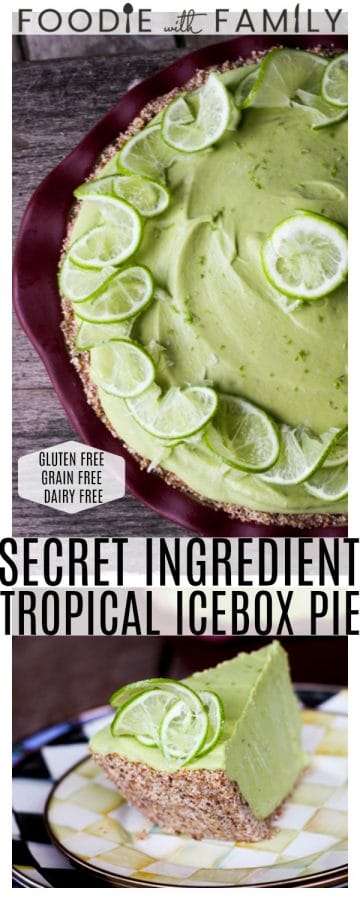 This beautiful, creamy, indulgent, lemon-lime, mile-high, icebox pie just so happens to be good for you. How is that possible? It's also friendly for a wide-range of dietary restrictions because it is gluten-free, dairy-free, grain-free, sugar-free and raw. With one minor adjustment it is also vegan-friendly. Ever so slightly adapted recipe courtesy of my friend Joy Hinterkopf