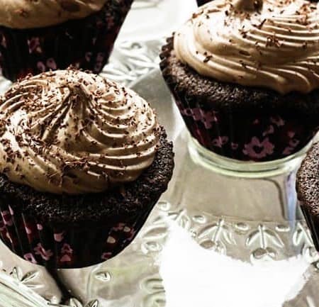 Mocha Cupcakes with Chocolate Italian Meringue Buttercream | www.foodiewithfamily.com