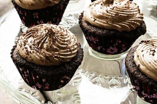 Mocha Cupcakes with Chocolate Italian Meringue Buttercream | www.foodiewithfamily.com
