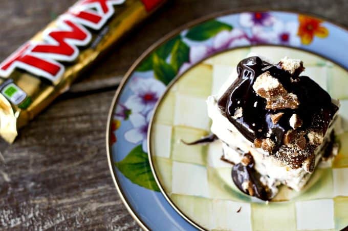 Twix Ice Cream Sandwich Cake for No-Bake summer sweet tooth satisfaction