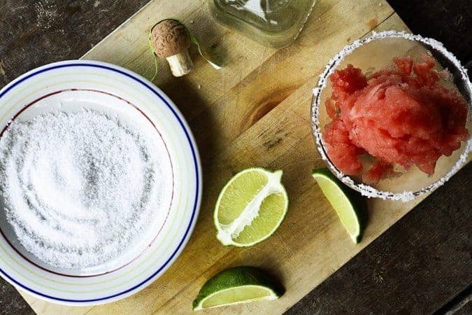 Watermelon Lime Sorbet and Frozen Margaritas | www.foodiewithfamily.com