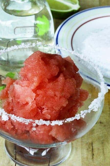 Watermelon Lime Sorbet and Frozen Margaritas | www.foodiewithfamily.com
