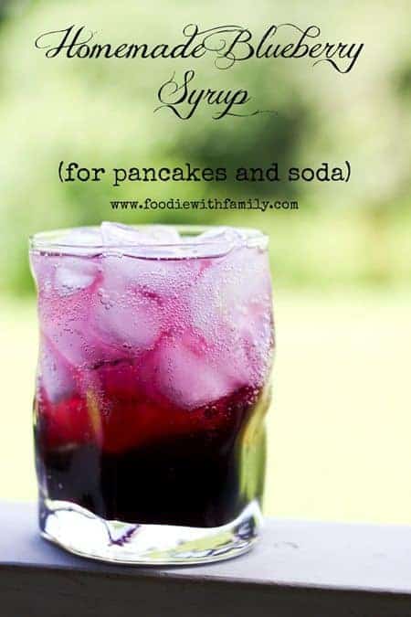 Homemade Blueberry Syrup for pancakes, waffles, French toast, and SODA! | www.foodiewithfamily.com
