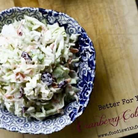 Better For You Cranberry Coleslaw | www.foodiewithfamily.com