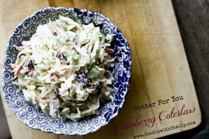 Better For You Cranberry Coleslaw | www.foodiewithfamily.com