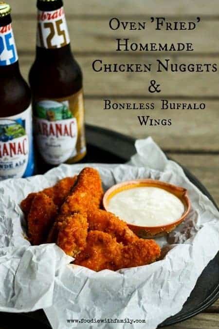 Oven 'Fried' Homemade Chicken Nuggets &Boneless Buffalo Chicken Wings | www.foodiewithfamily.com