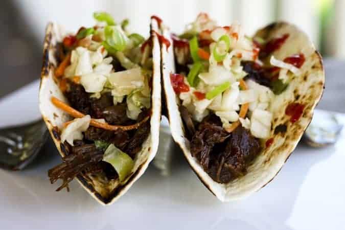 Slow Cooker Korean Beef Tacos for Make Ahead Mondays on www.foodiewithfamily.com