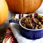 Pretty Excellent But Not Better Than Sex Pumpkin Spice Granola with dried cranberries from www.foodiewithfamily.com for #MakeAheadMondays